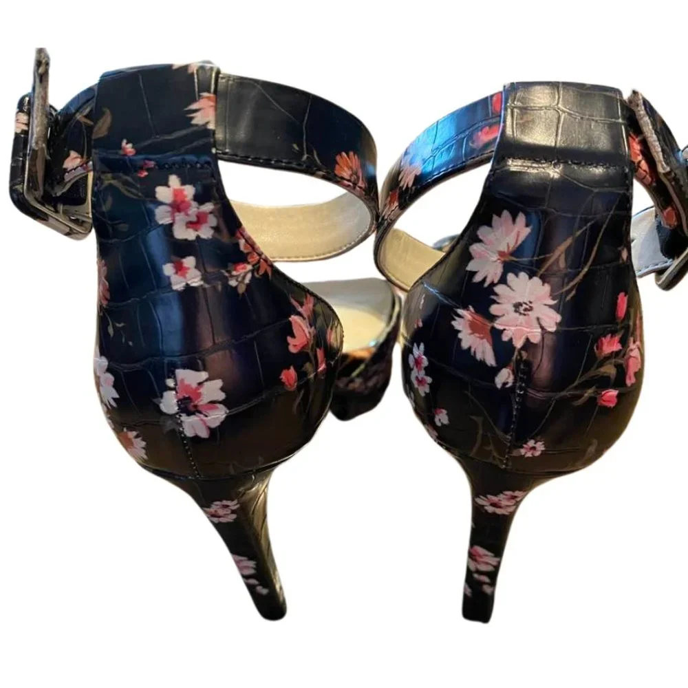 Jessica Simpson Divene Floral Cheetah Platform Stiletto Heels 7 Y2K Glam - Picture 5 of 9